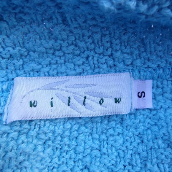 Willow Women's Cardigan Button Turquoise Blue Sweater. 100% Cotton, Made in USA - Picture 8 of 9